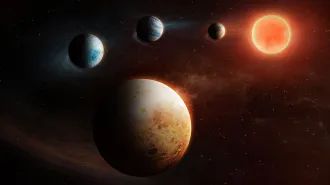 Illustration of planetary system LHS 1903